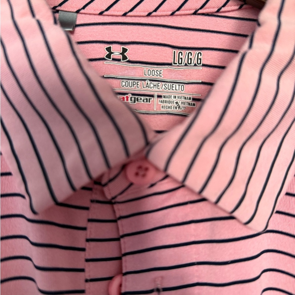Under Armour Men's Pink Striped Shirt